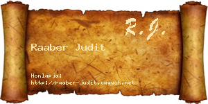 Raaber Judit névjegykártya